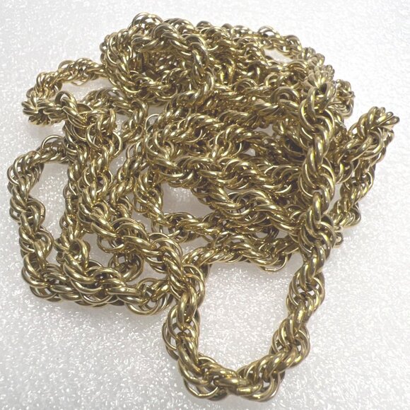 Monet 56" 6.25mm Chunky Chain Twisted Rope Necklace Gold Tone Classic - Picture 3 of 8